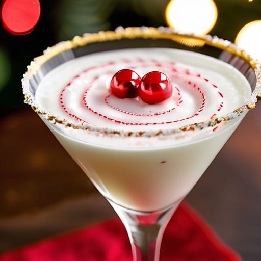 Creamy Peppermint White Chocolate Martini dessert cocktail.
