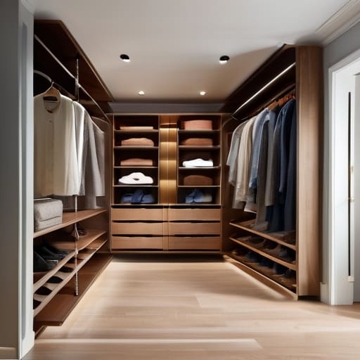 Closet space optimization in a small closet.