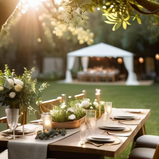 Hosting a garden party outdoors.