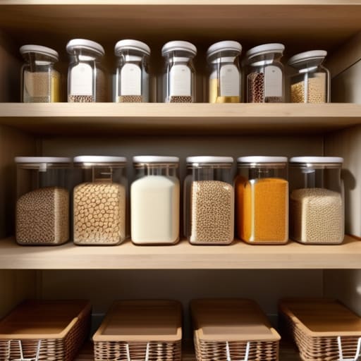 Person organizing the pantry for efficiency.