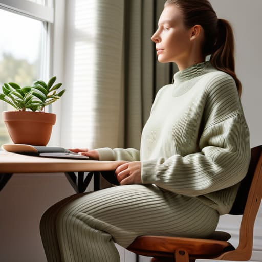 Comfortable remote work clothing for home.
