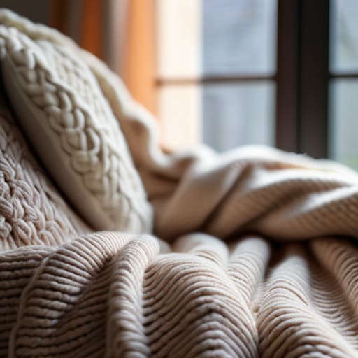 Cozy comfort using various soft textiles.