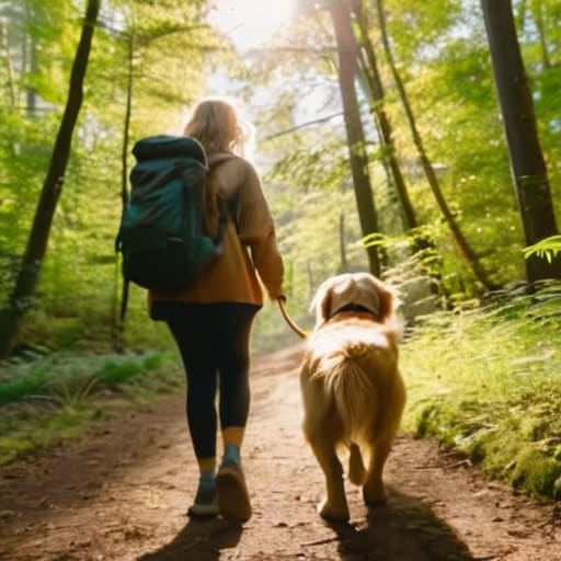 Person walking with a dog.