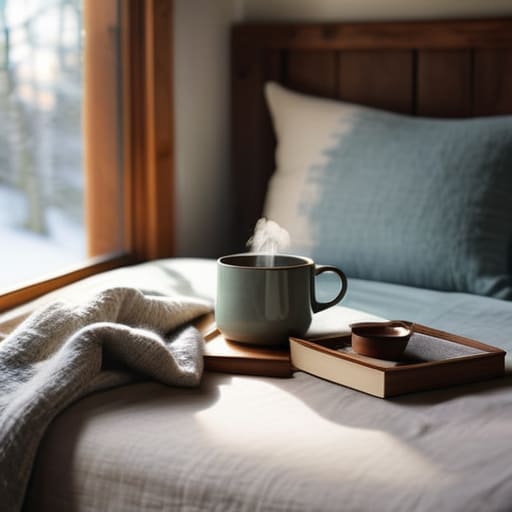 Calming winter morning rituals in soft light.